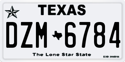 TX license plate DZM6784