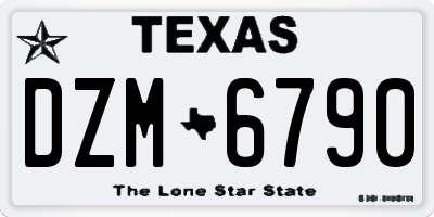 TX license plate DZM6790