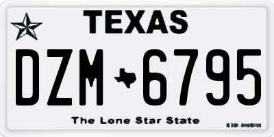 TX license plate DZM6795