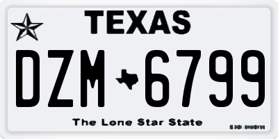 TX license plate DZM6799