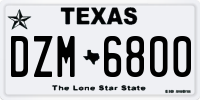 TX license plate DZM6800