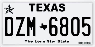 TX license plate DZM6805