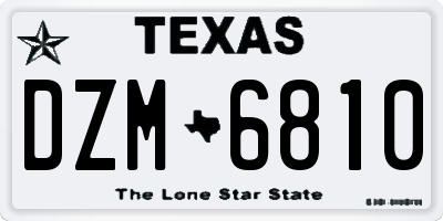 TX license plate DZM6810