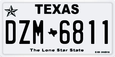 TX license plate DZM6811