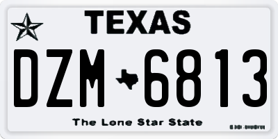 TX license plate DZM6813