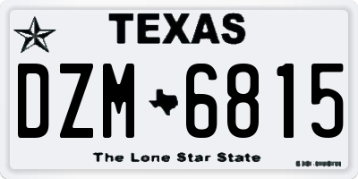 TX license plate DZM6815