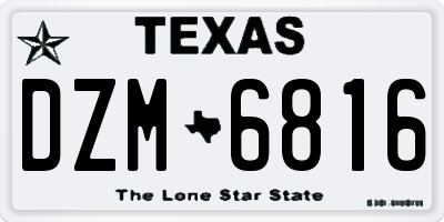 TX license plate DZM6816