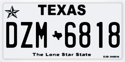 TX license plate DZM6818