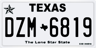 TX license plate DZM6819