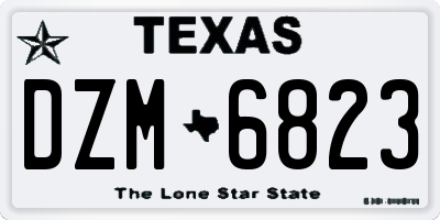 TX license plate DZM6823