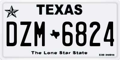 TX license plate DZM6824