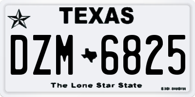 TX license plate DZM6825