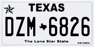 TX license plate DZM6826
