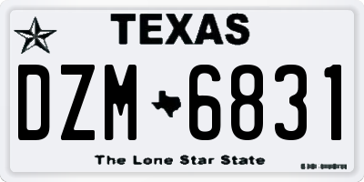 TX license plate DZM6831