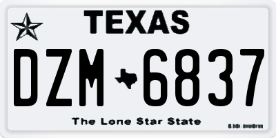 TX license plate DZM6837