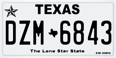TX license plate DZM6843