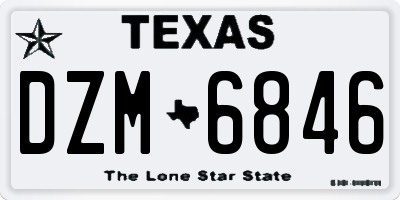 TX license plate DZM6846