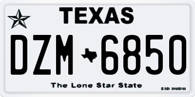 TX license plate DZM6850