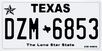 TX license plate DZM6853