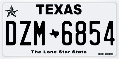 TX license plate DZM6854
