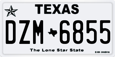 TX license plate DZM6855