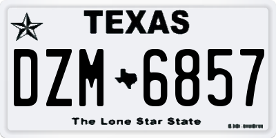 TX license plate DZM6857