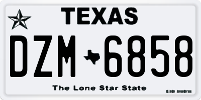 TX license plate DZM6858