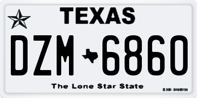 TX license plate DZM6860