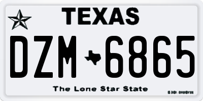 TX license plate DZM6865