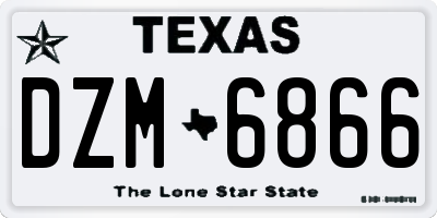 TX license plate DZM6866