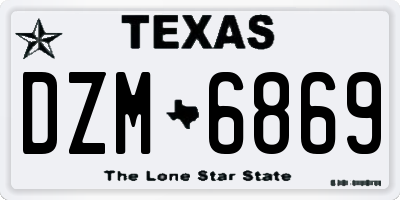 TX license plate DZM6869