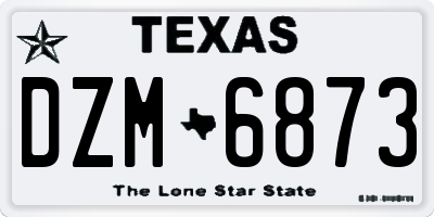TX license plate DZM6873