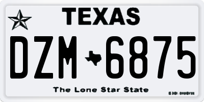 TX license plate DZM6875