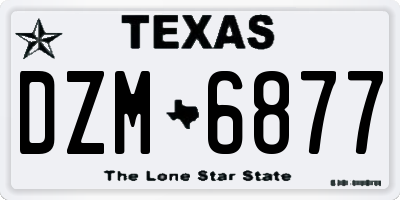 TX license plate DZM6877