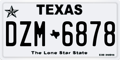 TX license plate DZM6878