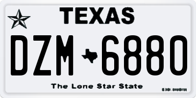 TX license plate DZM6880
