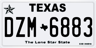 TX license plate DZM6883