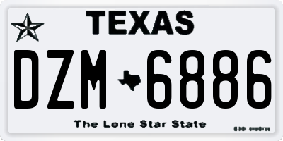 TX license plate DZM6886