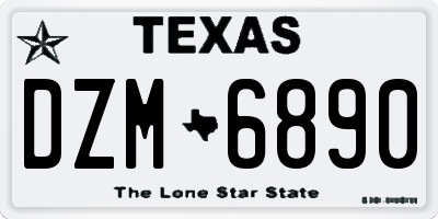TX license plate DZM6890