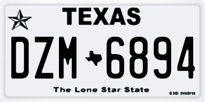 TX license plate DZM6894