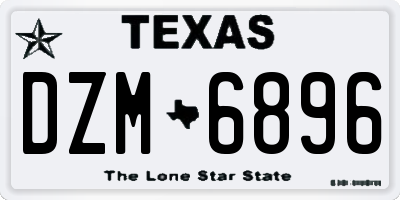 TX license plate DZM6896