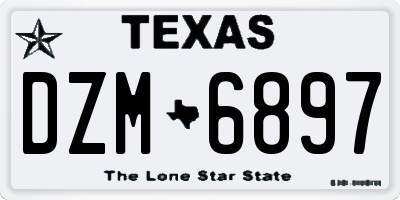 TX license plate DZM6897