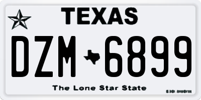 TX license plate DZM6899