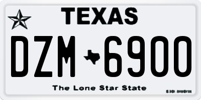 TX license plate DZM6900