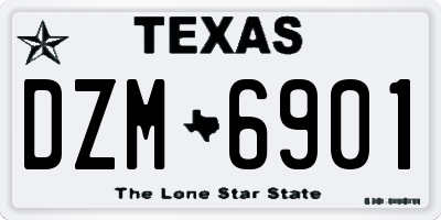 TX license plate DZM6901