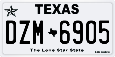 TX license plate DZM6905