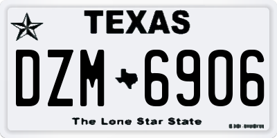 TX license plate DZM6906