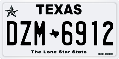 TX license plate DZM6912