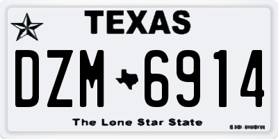 TX license plate DZM6914