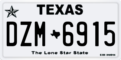 TX license plate DZM6915